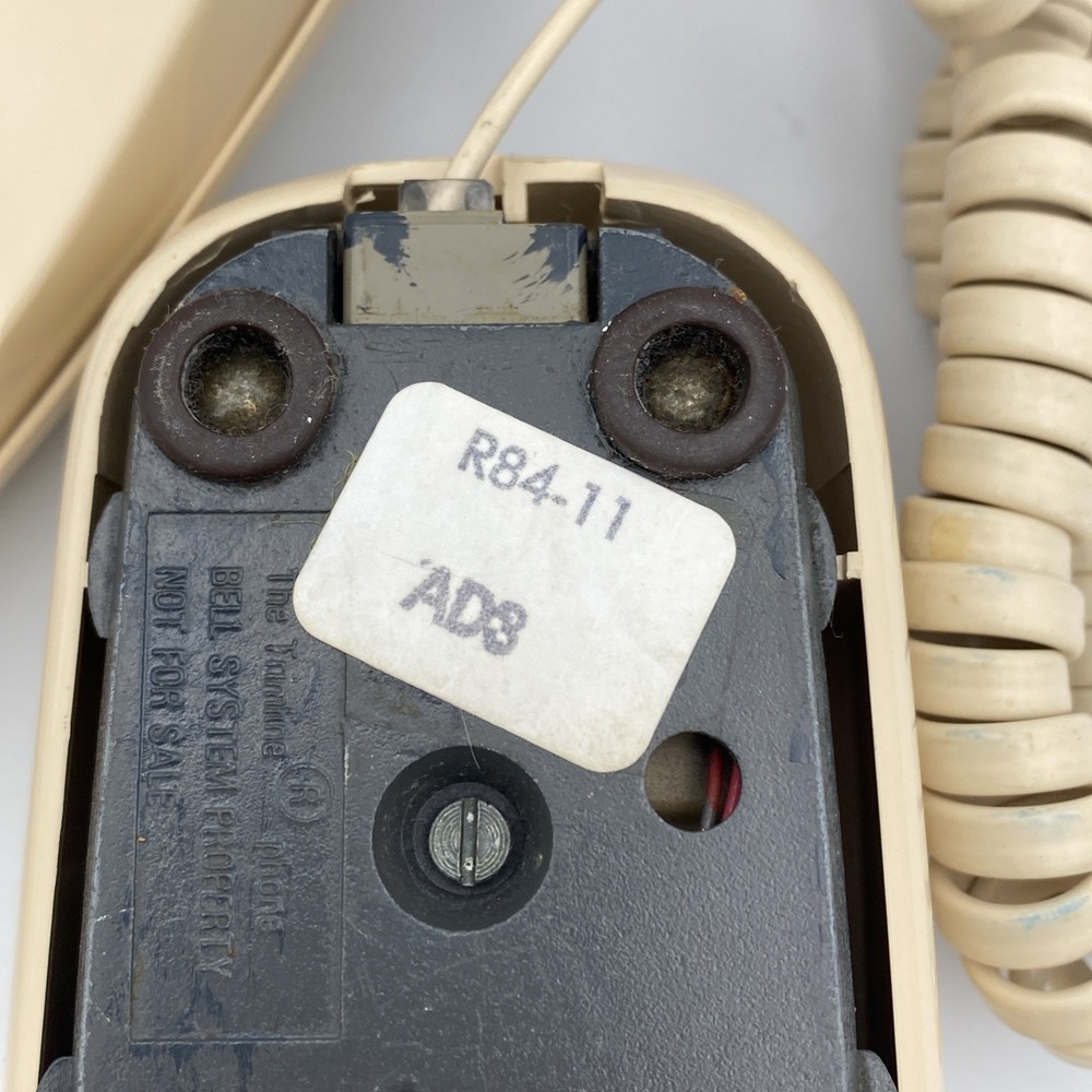 Vintage Western Electric rimline Rotary‎ Phone Beige White Land Line Desk 220 - Picture 13 of 15